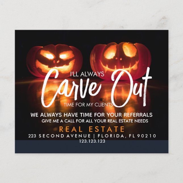 Flyer remessa de abóbora imobiliária Anúncio (Frente)