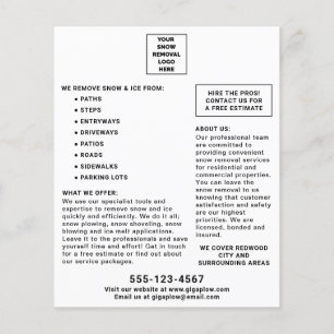 Flyer Remoção da neve Adicionar seu Marketing de logotip