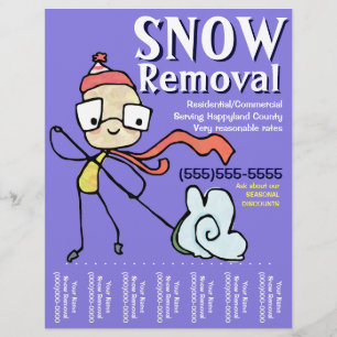Flyer Remoção de Neve Lendo Shoveling