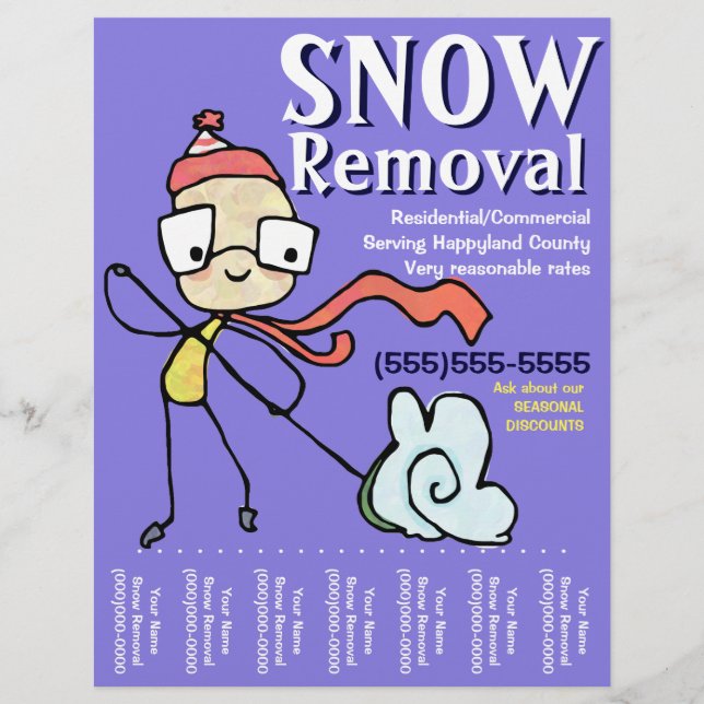 Flyer Remoção de Neve Lendo Shoveling (Frente)
