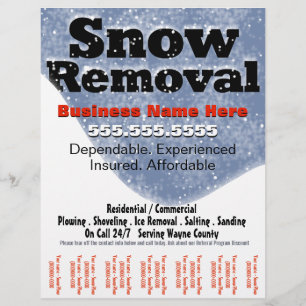 Flyer Remoção de neve que ara o modelo 2 da folha de
