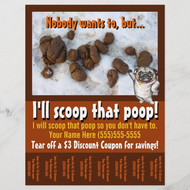 Flyer Remoção de Resíduos de Pet.Pooper Scooper.Promoção (Frente)