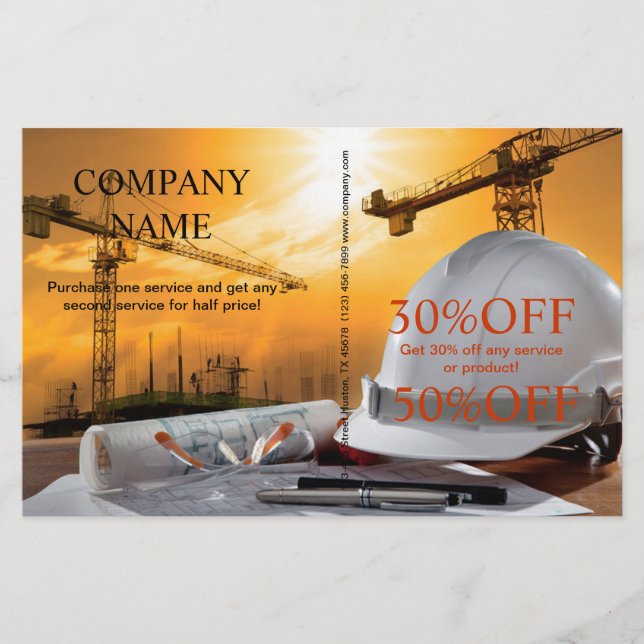 Flyer Renovação Construção de Contrato de Handyman (Frente)