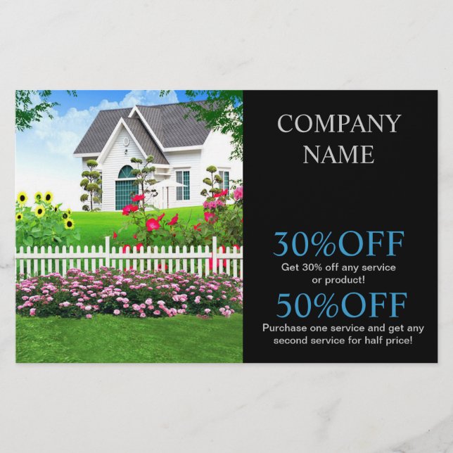 Flyer Renovação paisagens de construção de carpintaria (Frente)