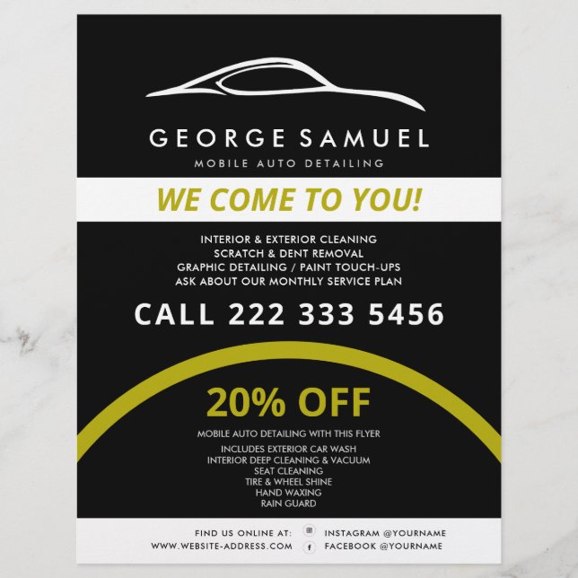 Flyer Reparos Personalizados de Carros e Detalhe Automot (Frente)