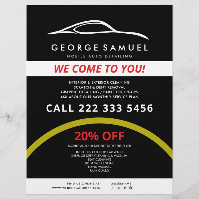 Flyer Reparos Personalizados de Carros e Detalhes Automo (Frente)