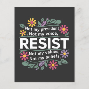 Flyer Resistência a Protesto Botânico Floral Anti-Trump