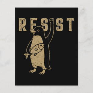 Flyer Resistência Ao Ativismo Do Pinguim Vintage Gráfico