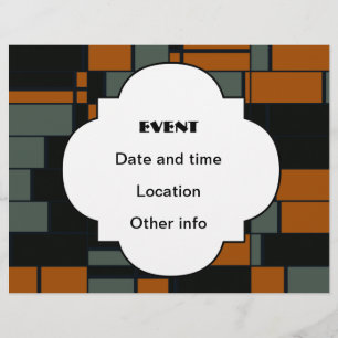 Flyer Retângulos cor de laranja verde