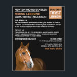 Flyer Retrato de Cavalo, Instrutor de Corrida, Academia<br><div class="desc">Retrato De Cavalo,  Instrutor De Corrida,  Folhetos De Publicidade Da Academia Pela Loja De Cartão de visita.</div>