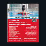 Flyer Retrato do Couro Feminino, Limpeza de Piscinas Nad<br><div class="desc">Retrato de Couro Feminino,  Serviço de Limpeza de Nadação Folheto Publicitário da Loja de Cartão de visita.</div>