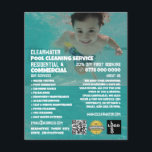 Flyer Retrato do Nadador Infantil, Limpeza da Piscina Na<br><div class="desc">Retrato do Nadador Infantil,  Serviço de Limpeza de Piscinas de Nadação Folheto Publicitário da Loja de Cartão de visita.</div>