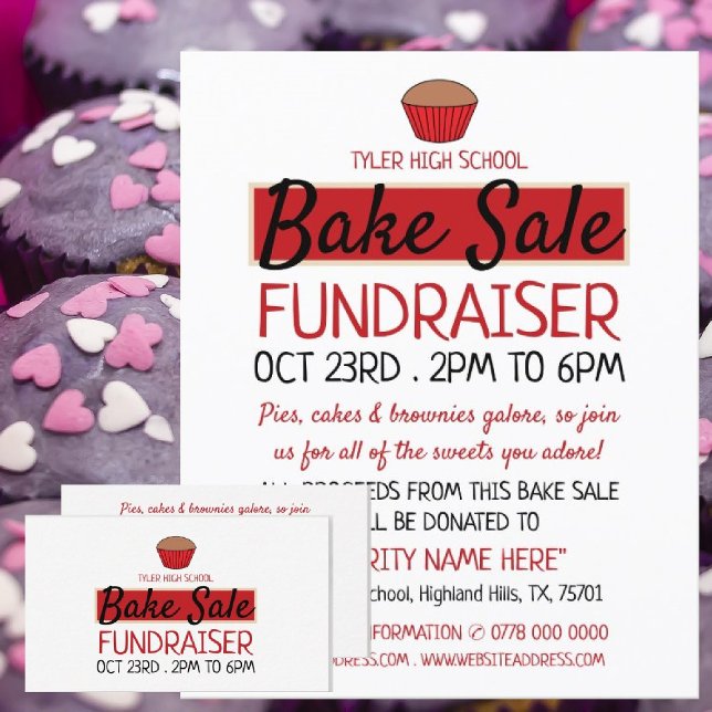 Flyer Retro Cake Design, Anúncio de evento de venda do A (Criador carregado)