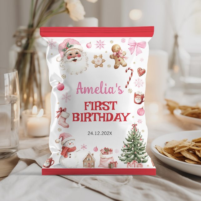 Flyer Retro Christmas Winter Birthday Chip Bag Wrapper (Criador carregado)