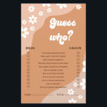 Flyer Retro Groovy Daisy - Jogo de Chá de panela<br><div class="desc">Quem conhece a melhor noiva "Adivinha Quem? "jogo de chá. Retro Daisy design.</div>