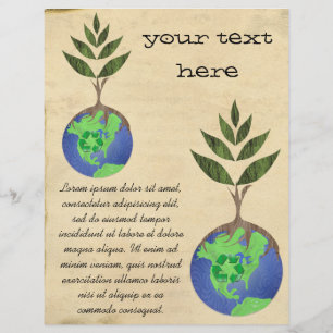 Flyer Reutilizar Reduzir Reciclar Árvore Terra Globo