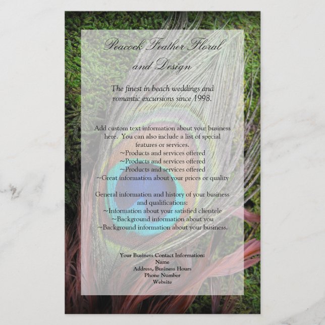 Flyer Rich Peacock Feather com Green Moss (Frente)