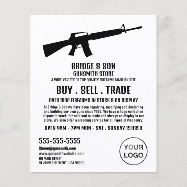 Flyer Rifle Silhouette, Gunsmith, Publicidade De Gunstor (Frente)