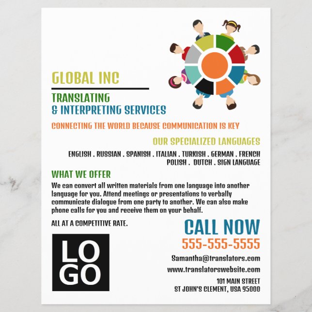 Flyer Roda de comunicação, Tradutor e Intérprete (Frente)
