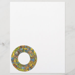 Flyer Roda do Zodíaco Astrológico Celestial Vintage