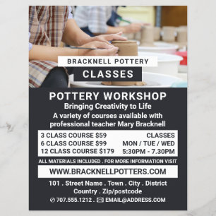 Flyer Rodas de Potter, Classes de Potteria, Potters