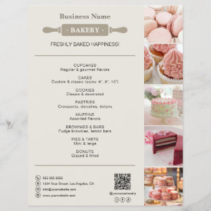 Flyer Rolo de Padaria Foto QR Neutro