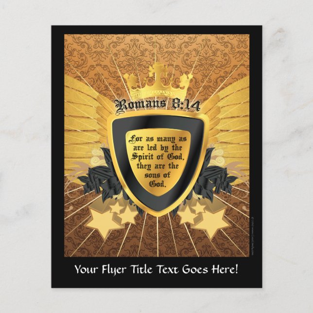 Flyer Romanos Dourados 8:14, Filhos de Deus (Frente)