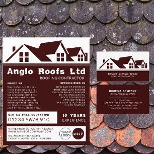 Flyer Rooftops, Roofer, Anúncios de fornecedores de tel