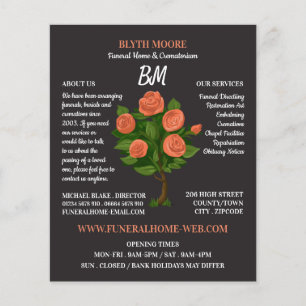 Flyer Rosa Bush, Funeral Home, Diretores
