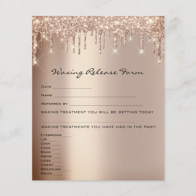 Flyer Rosa de Liberação de Responsabilidade de Depilação (Frente)