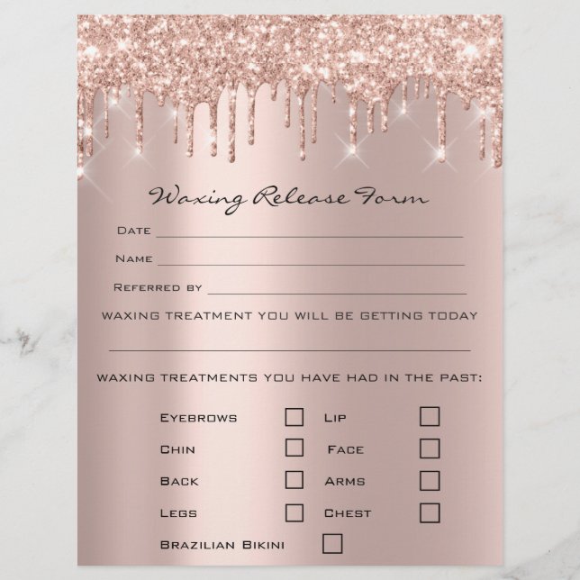 Flyer Rosa de Liberação de Responsabilidade de Depilação (Frente)