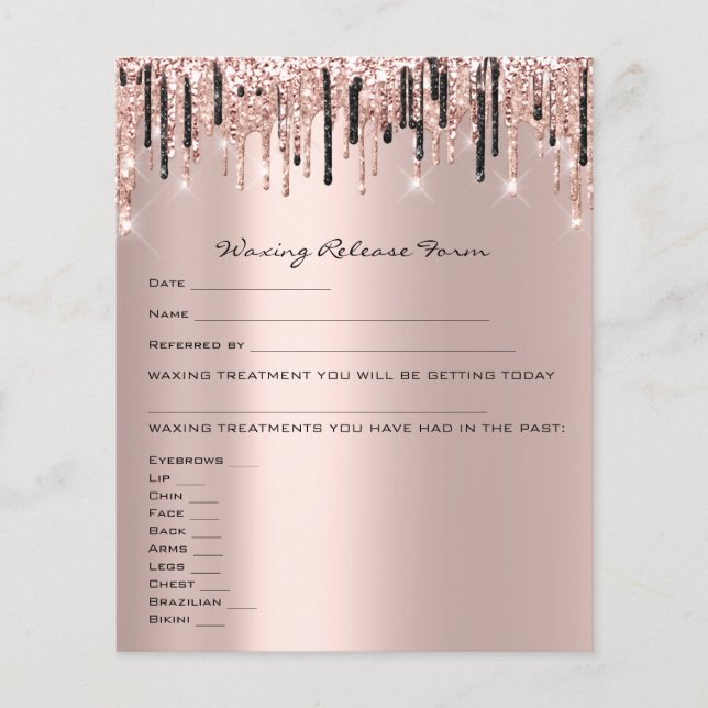 Flyer Rosa de Liberação de Responsabilidade de Depilação (Frente)