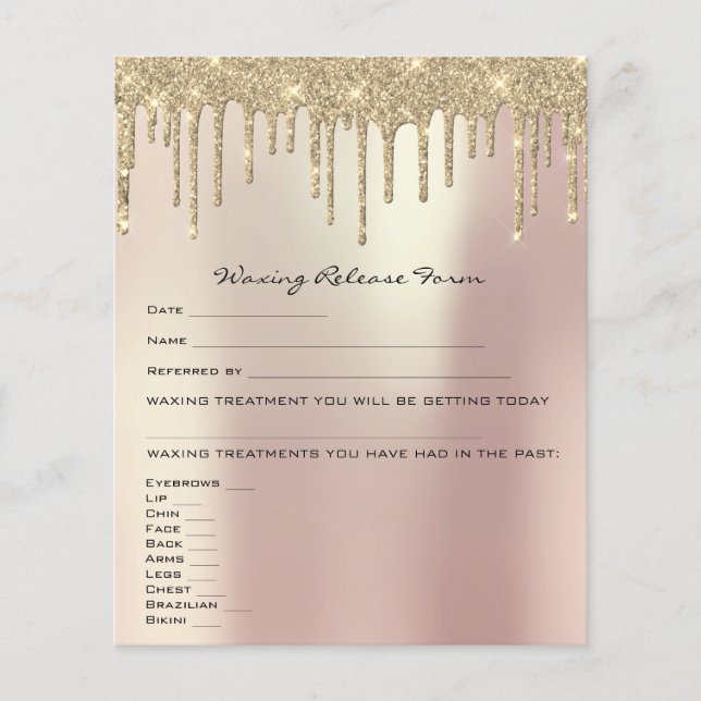 Flyer Rosa de Liberação de Responsabilidade de Depilação (Frente)