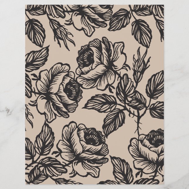 Flyer Rosa Garden | Rastreador de envelopes DIY Rustic (Frente)