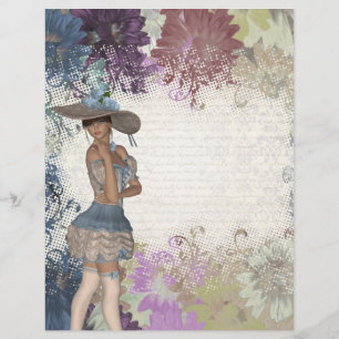 Flyer Rosa inglesa garota romântica