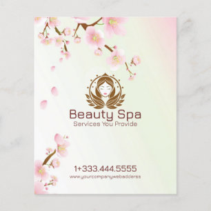 Flyer Rosa Suave e Flor de Blossom Branco Spa Natural