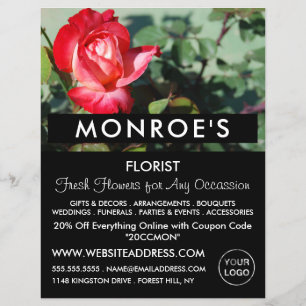 Flyer Rosa vermelha, Florist, Publicidade em Florestas