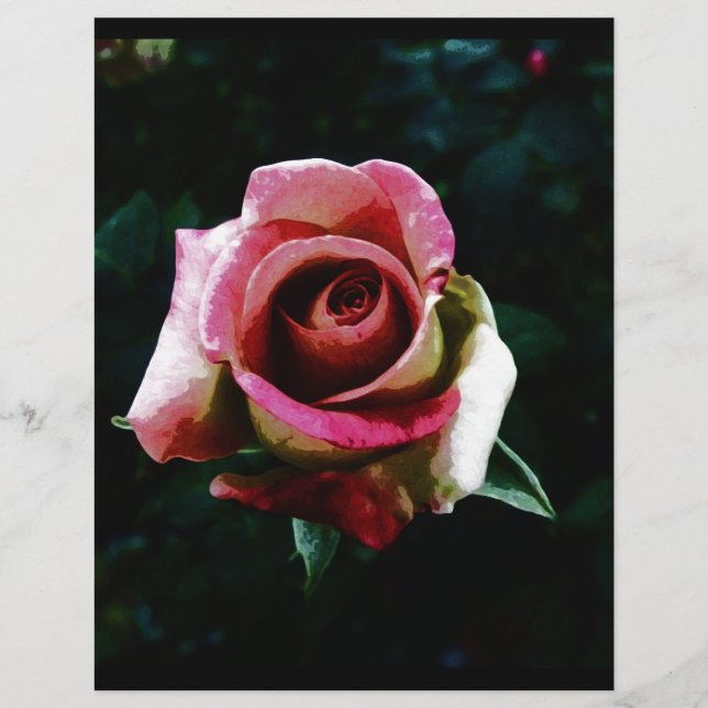 Flyer Rosa vermelha pintada com óleo (Frente)