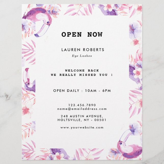 Flyer Rosa White Luxe Eyelashes (Frente)