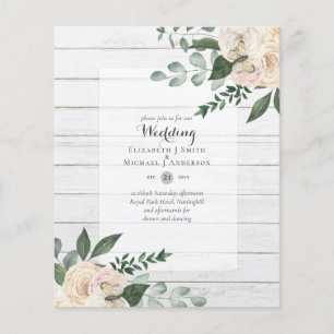 Flyer Rosas Brancas do Orçamento Convites de Casamento M