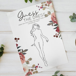 Flyer Rosas Florais Vermelho Rubor Jogo de Noiva Adivinh