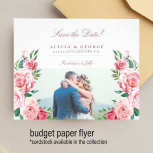 Flyer Rosas vermelhas de orçamento foto casamento econom