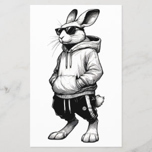 Flyer Rosto Coelho com Óculos Solares Dia do Felz pascoa