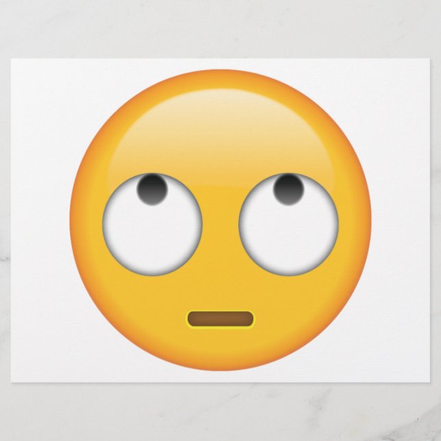 Flyer Rosto Com Olhos Rolantes - Emoji (Frente)