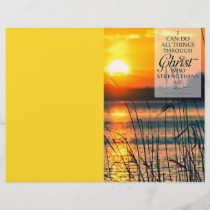 Flyer roteiro de boletim de igreja personalizável Sunset