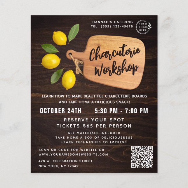 Flyer Roteiro Rustic Wood Cutting Conselho Citrus Cozinh (Frente)