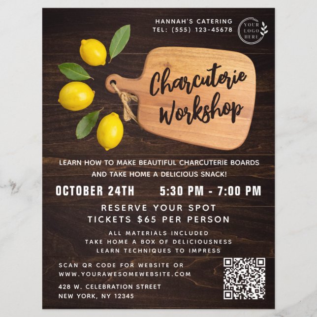 Flyer Roteiro Rustic Wood Cutting Conselho Citrus Cozinh (Frente)