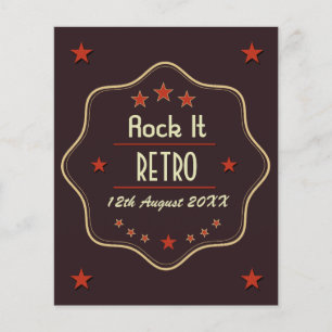 Flyer Rótulo Retro com Texto Personalizado Clássico