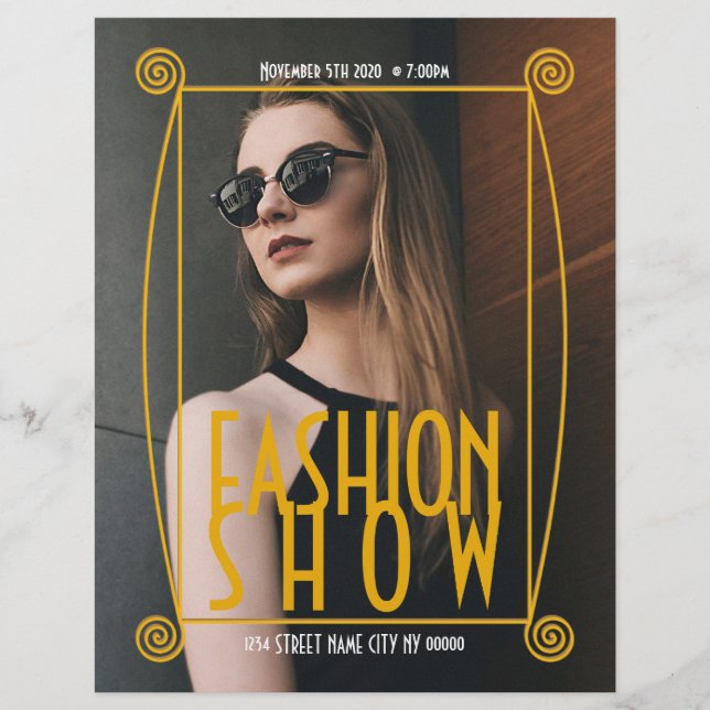 Flyer Roupas de Modelo de Desfile de Moda (Frente)