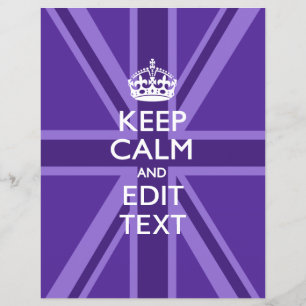 Flyer Roxo Chic Mantenha a Calma E Seu Texto Union Jack